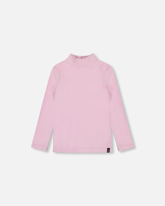 Super Soft Brushed Mock Neck Top Pink Lavender-0