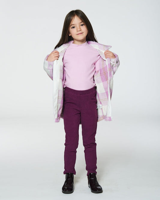 Super Soft Brushed Mock Neck Top Pink Lavender-1