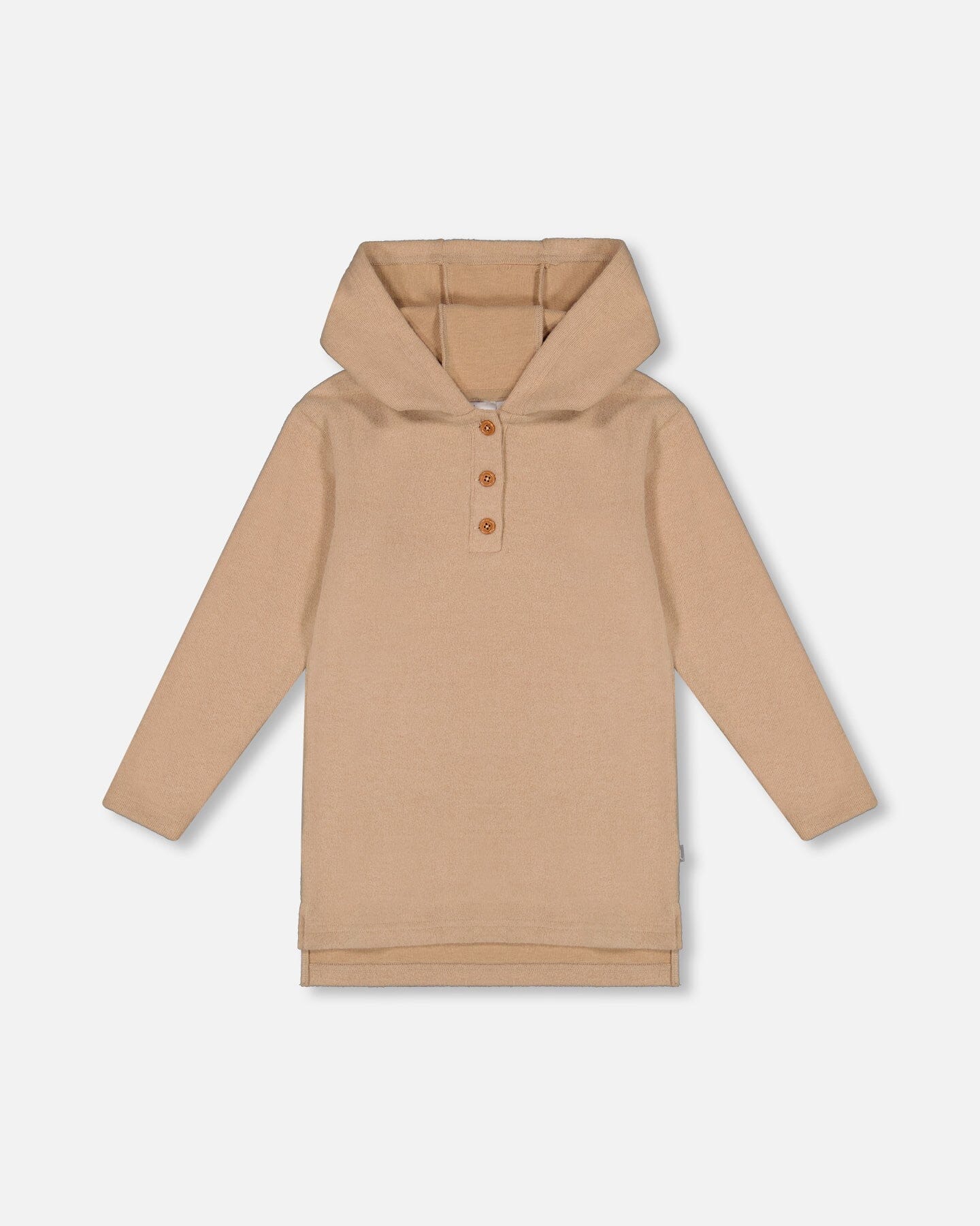 Hooded Rib Tunic Beige-0