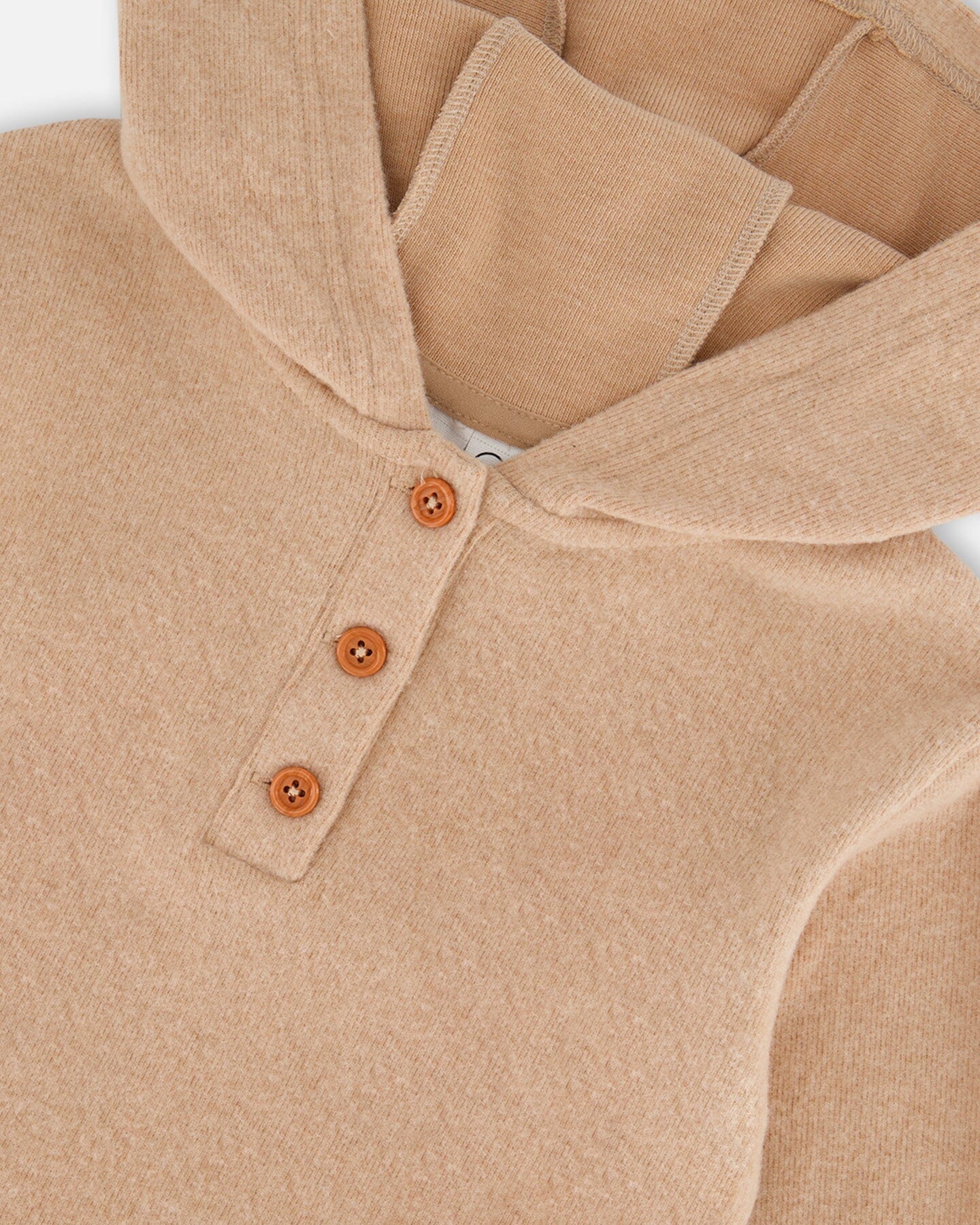 Hooded Rib Tunic Beige-3