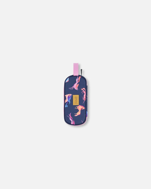 Pencil Case Navy Printed Unicorn-0
