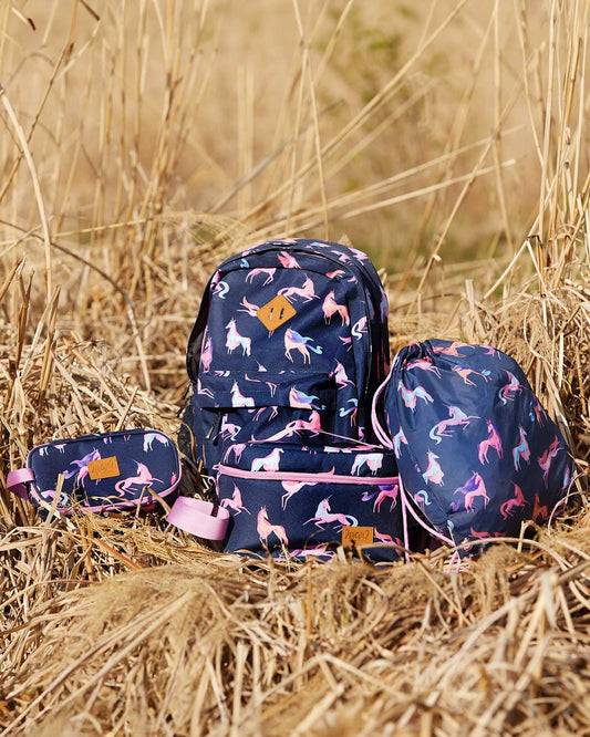 Pencil Case Navy Printed Unicorn-1