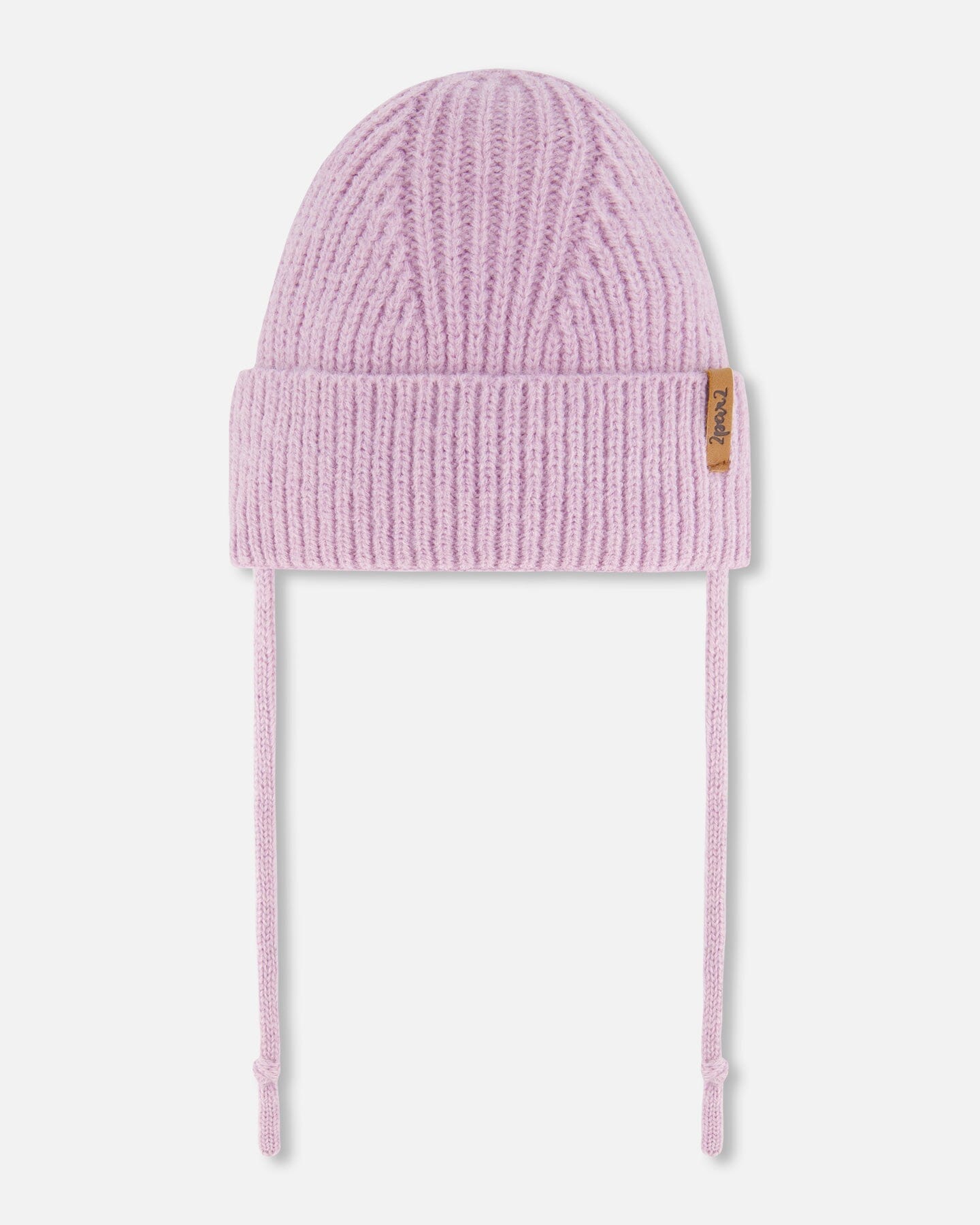 Mid-Season Knit Hat With Strings Lilac-0