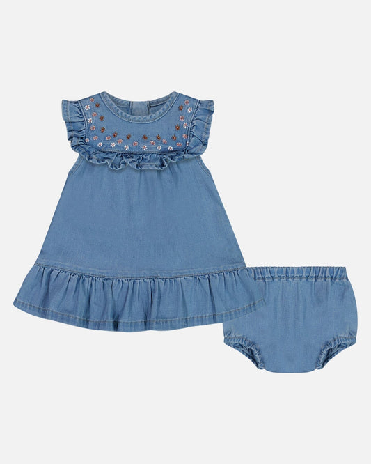 Light Soft Denim Dress And Bloomer Set-0