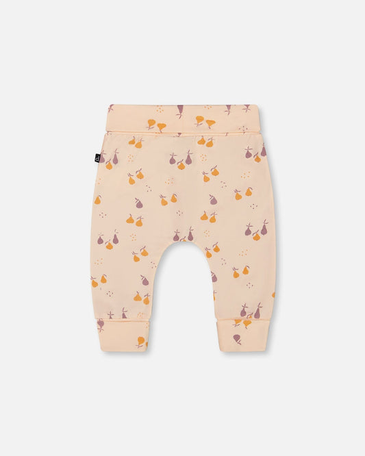 Organic Cotton Evolutive Pant Peach Printed Pears-1