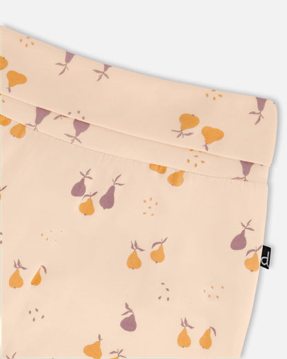 Organic Cotton Evolutive Pant Peach Printed Pears-2