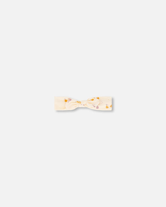 Printed Organic Cotton Headband Peach With Pears-0