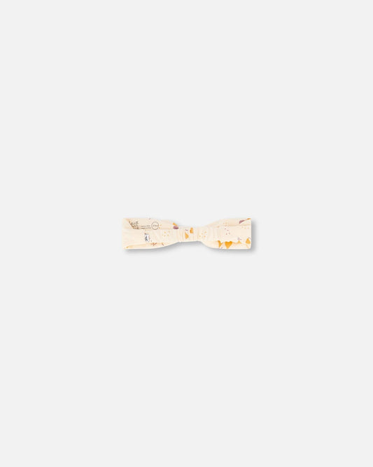 Printed Organic Cotton Headband Peach With Pears-1