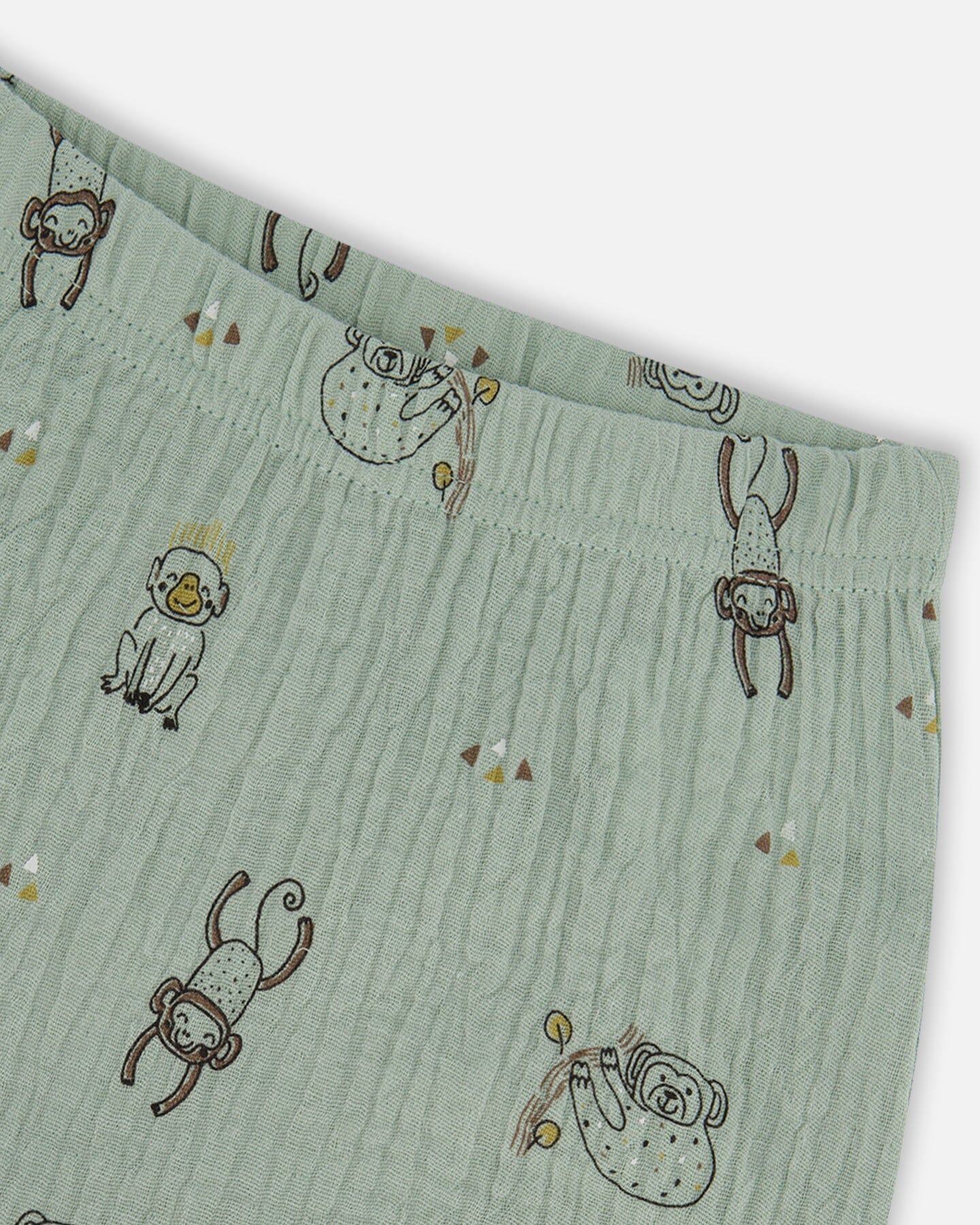 Printed Muslin Shirt And Short Set Sage Monkey-3