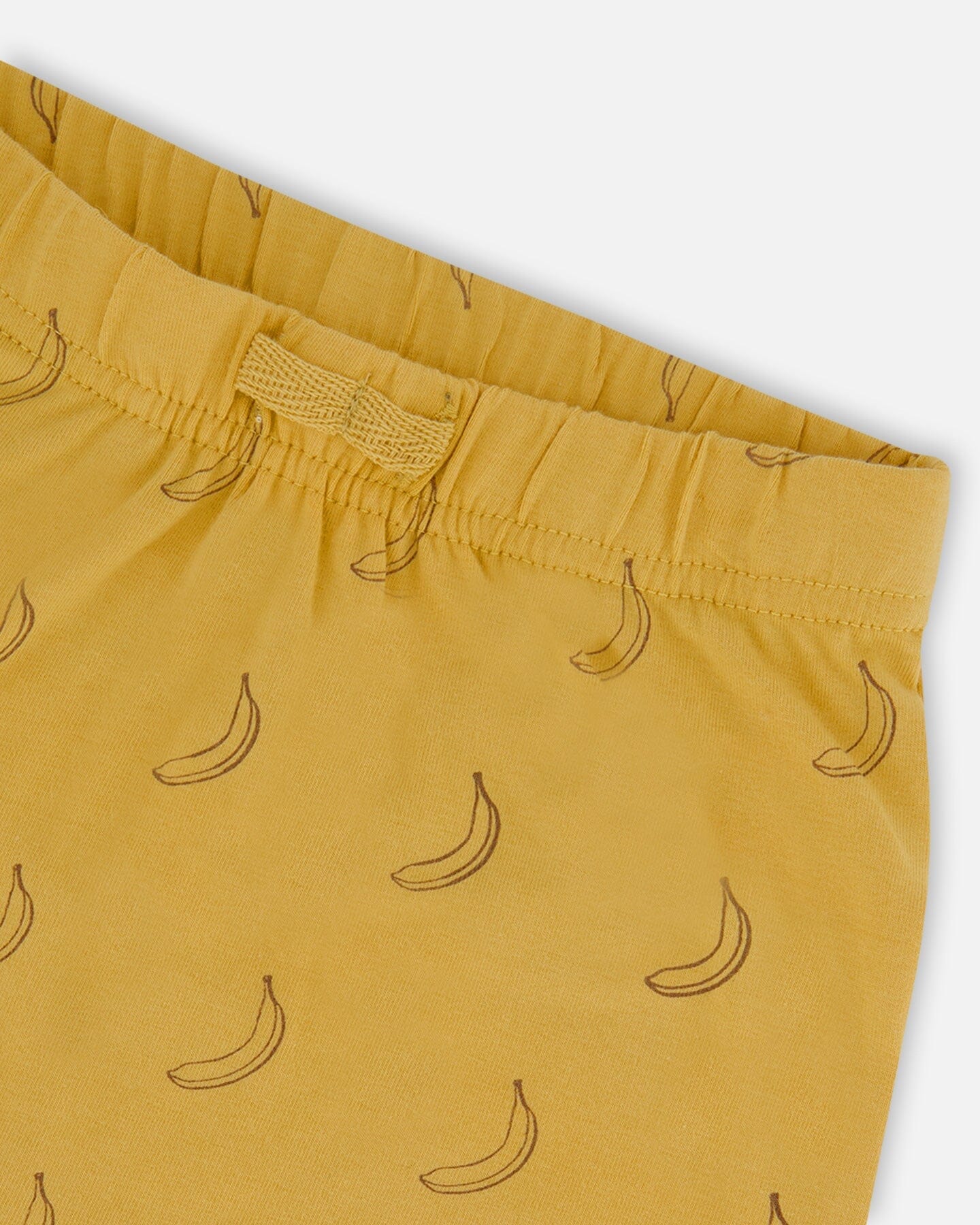 Printed Organic Cotton Top And Short Set Yellow Bananas And Off-White-4