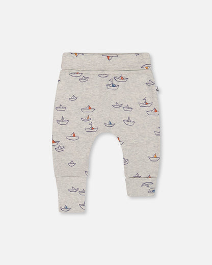 Printed Organic Cotton Evolutive Pant Little Paper Boat-0