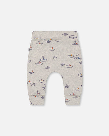 Printed Organic Cotton Evolutive Pant Little Paper Boat-1
