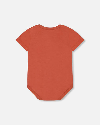 Organic Cotton Onesie Terracotta-2