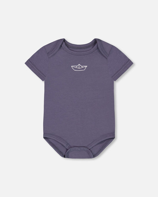 Organic Cotton Onesie Navy Blue-0