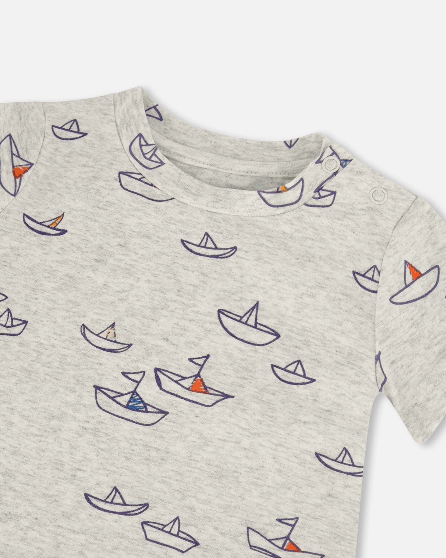 Organic Cotton Top And Muslin Pant Set Little Paper Boats And Terracotta-2
