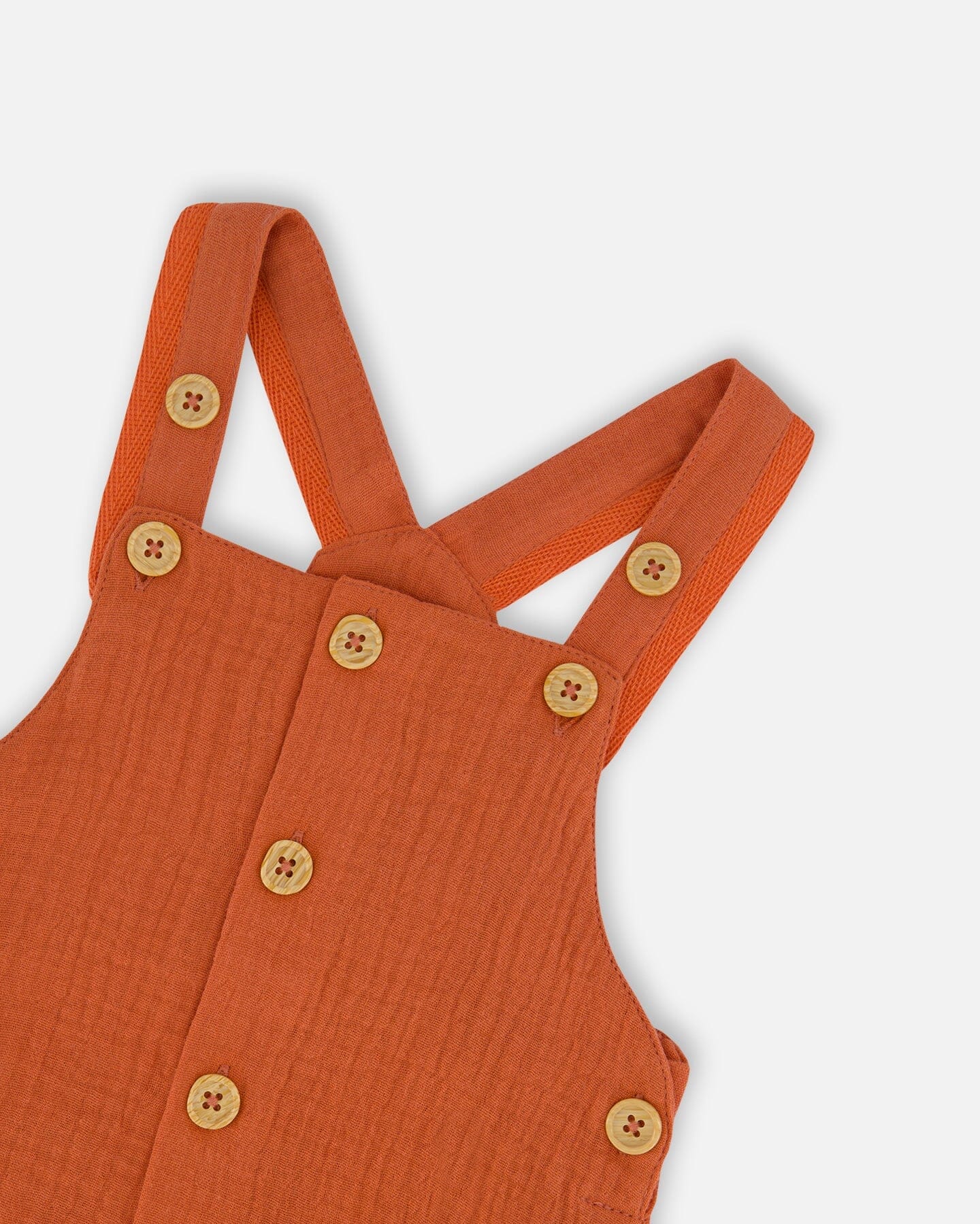 Printed Organic Cotton Onesie And Muslin Shortall Set Terracotta And Small Boats-2