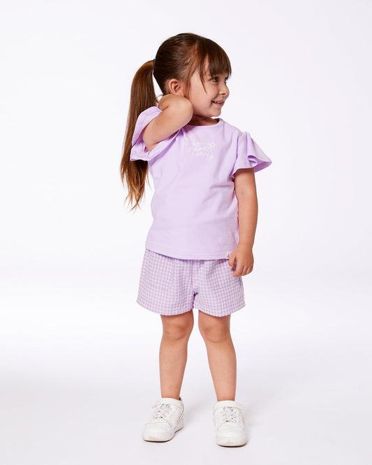 Flutter Sleeve Top With Print Lilac-1