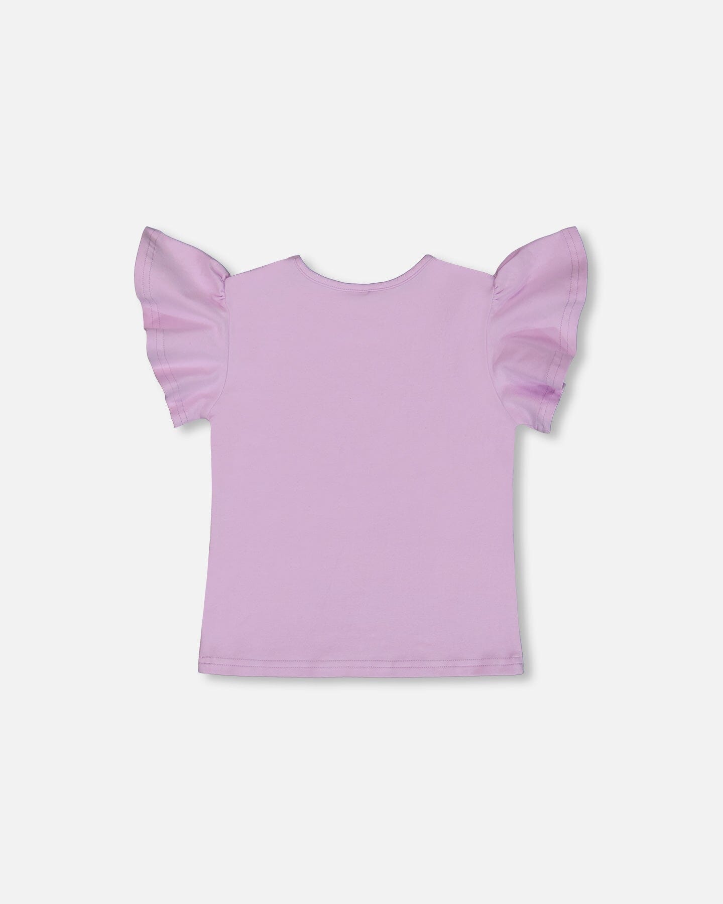 Flutter Sleeve Top With Print Lilac-2