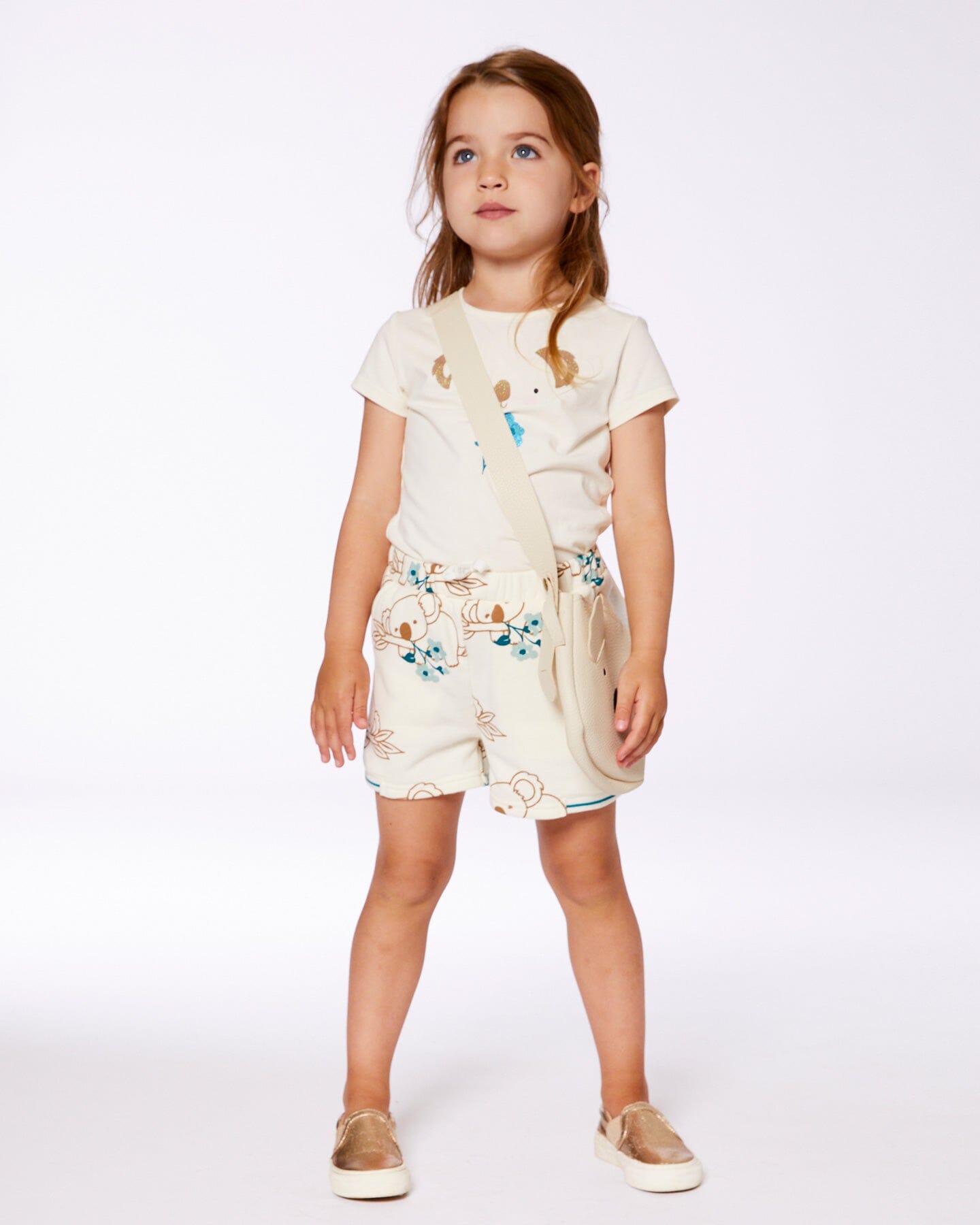 Printed French Terry Short Off-White And Koala-2