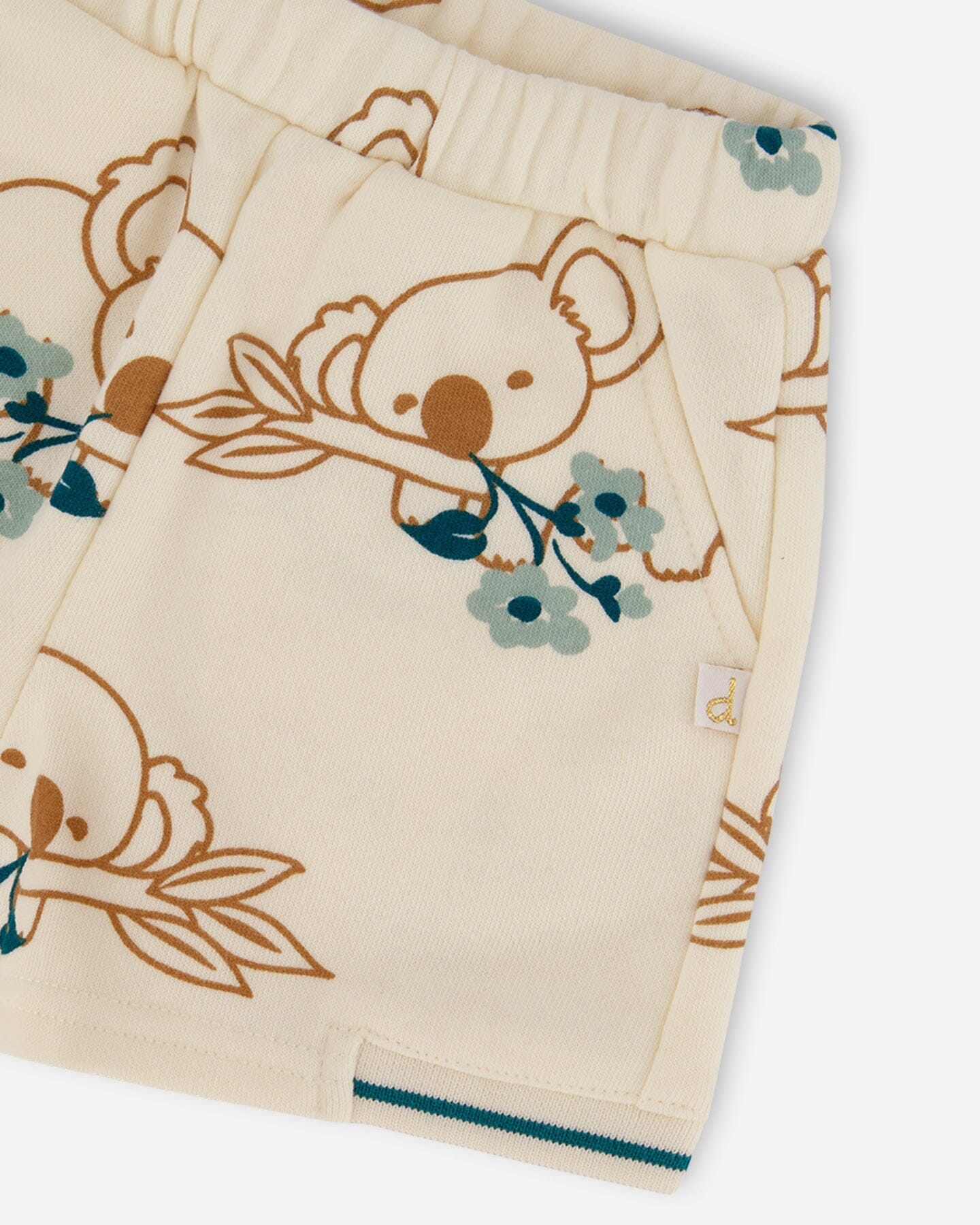 Printed French Terry Short Off-White And Koala-4