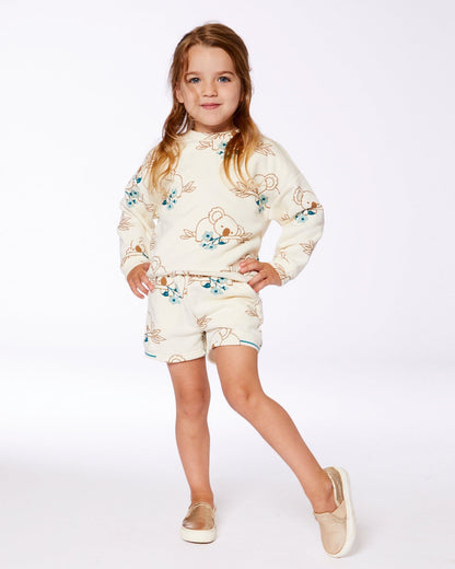 Printed French Terry Sweatshirt Off-White And Koala-2