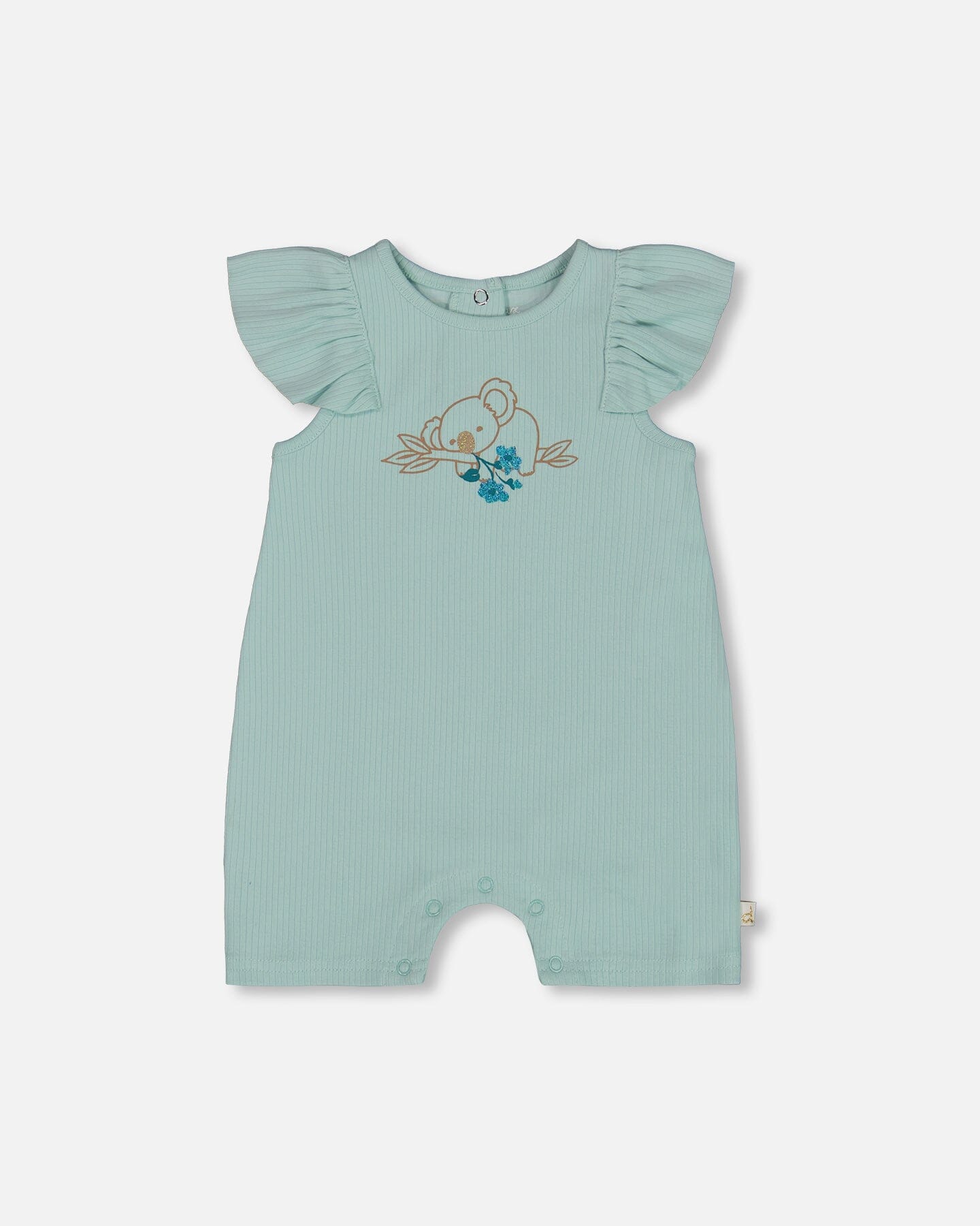 Organic Cotton Romper With Frills Light Blue-0