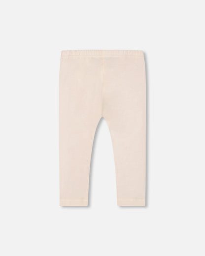 Organic Cotton Legging Cream With Blue Flowers-2