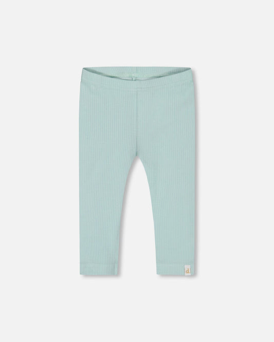 Flat Back Rib Capri Legging Pale Teal-0