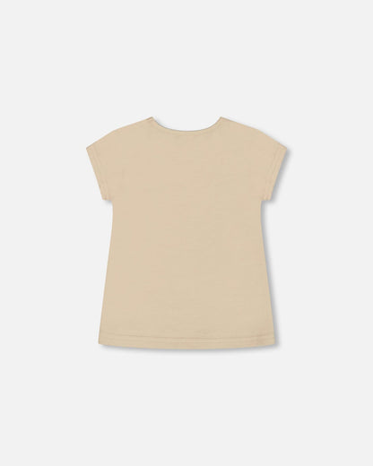 Organic Cotton Tee Beige And Cream Koala-1
