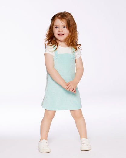Terry Cloth Dress Turquoise And Off-White-2