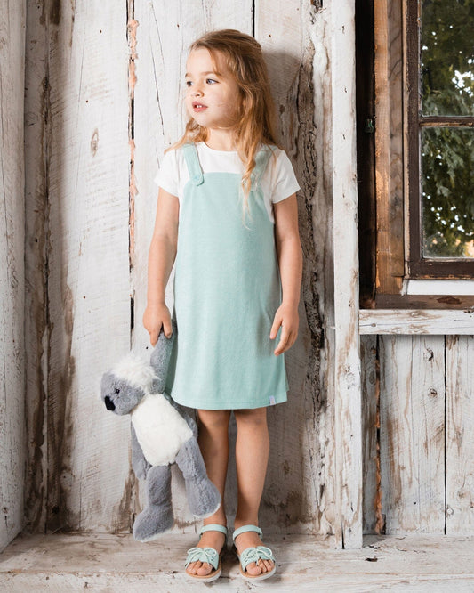 Terry Cloth Dress Turquoise And Off-White-1