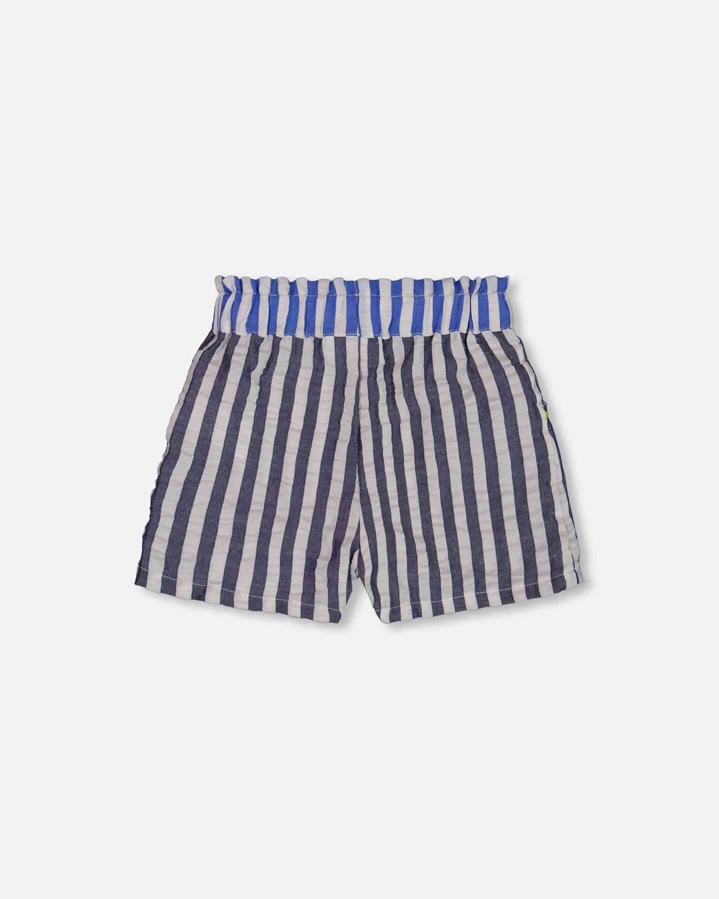 Seersucker Short Navy Blue And White-2