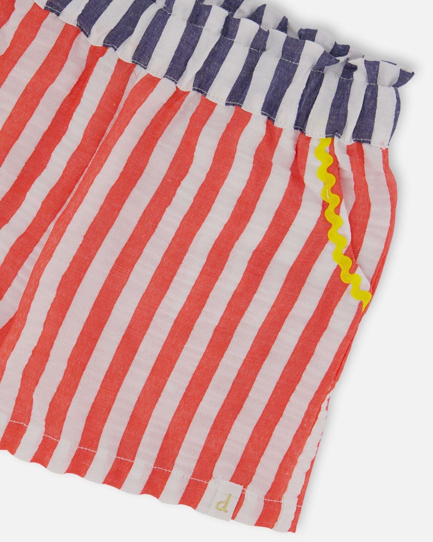 Seersucker Short Red, White, And Black-3