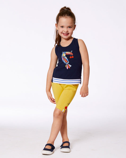 Organic Cotton Tank Top Navy Blue And Toucan-1