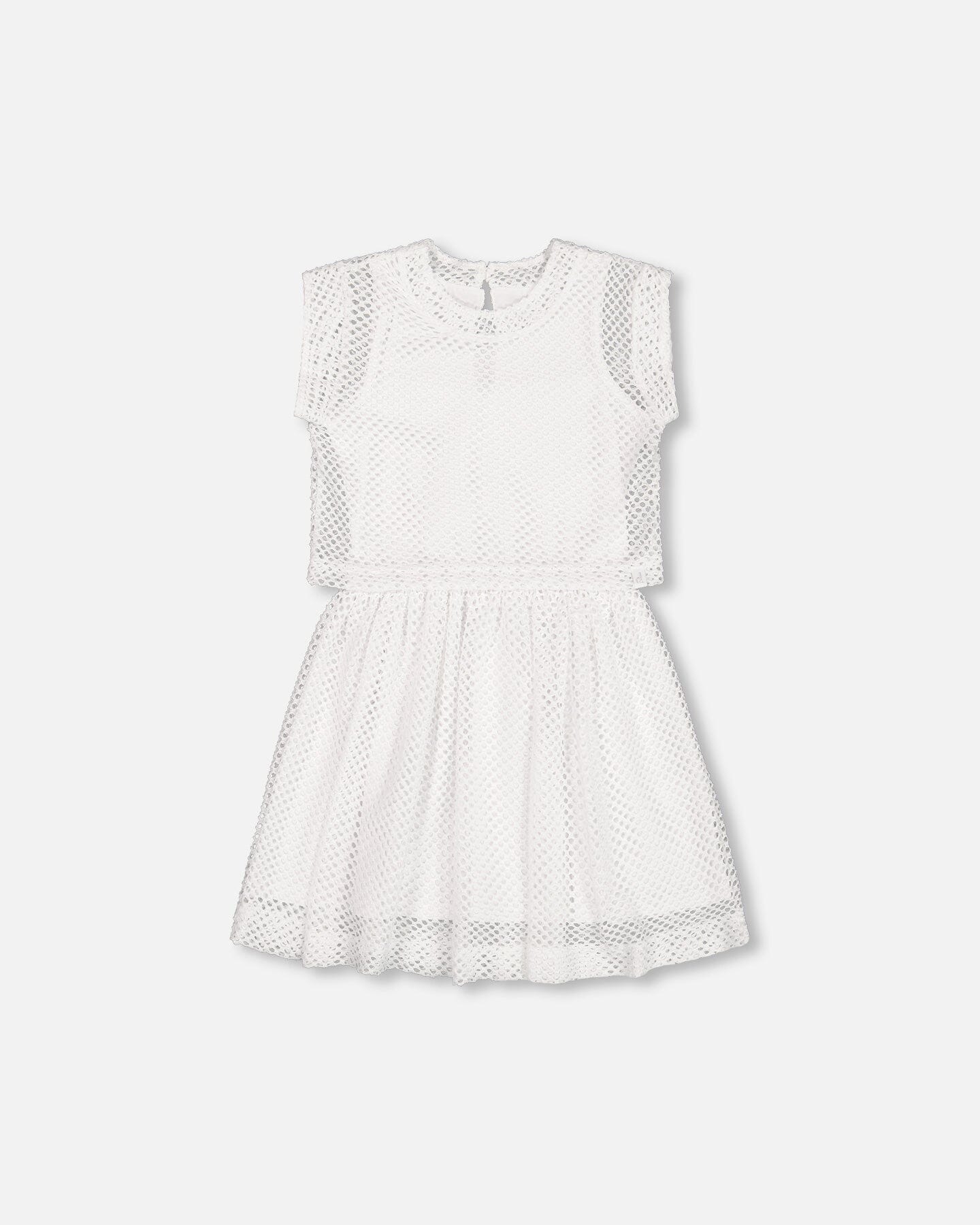 Bi-Material Mesh And Organic Cotton Dress Snow White-0