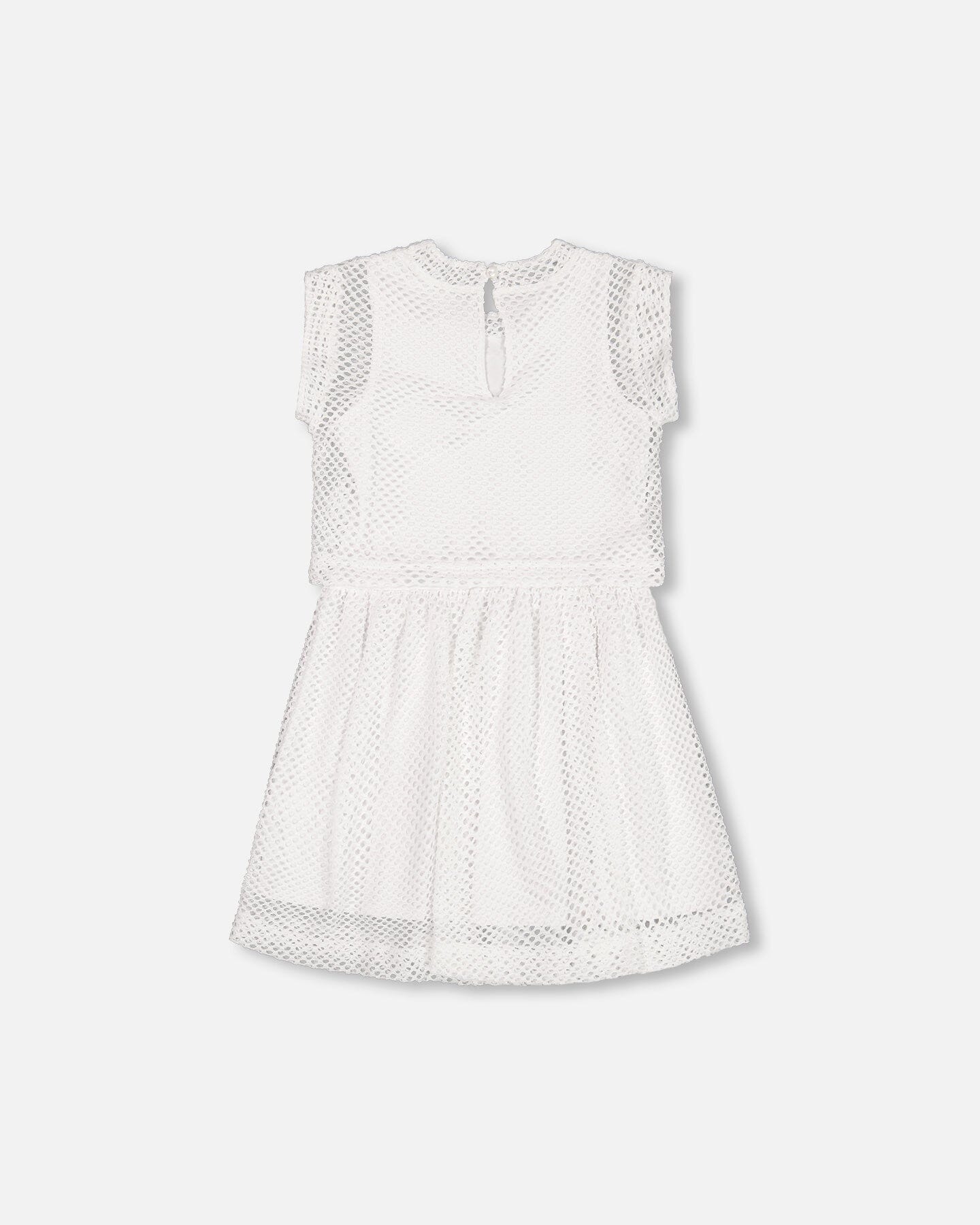 Bi-Material Mesh And Organic Cotton Dress Snow White-2