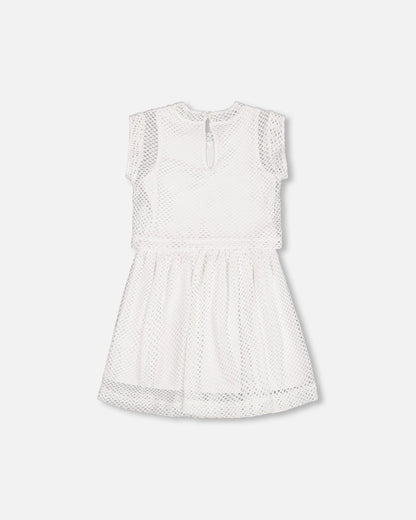 Bi-Material Mesh And Organic Cotton Dress Snow White-2