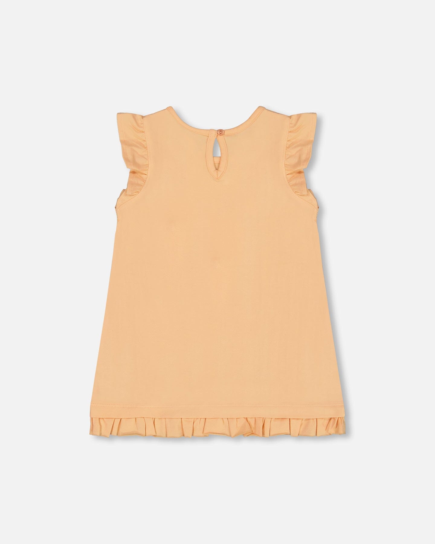 Organic Cotton Tunic With Frill And Print Light Orange And Ice Cream Cone-2