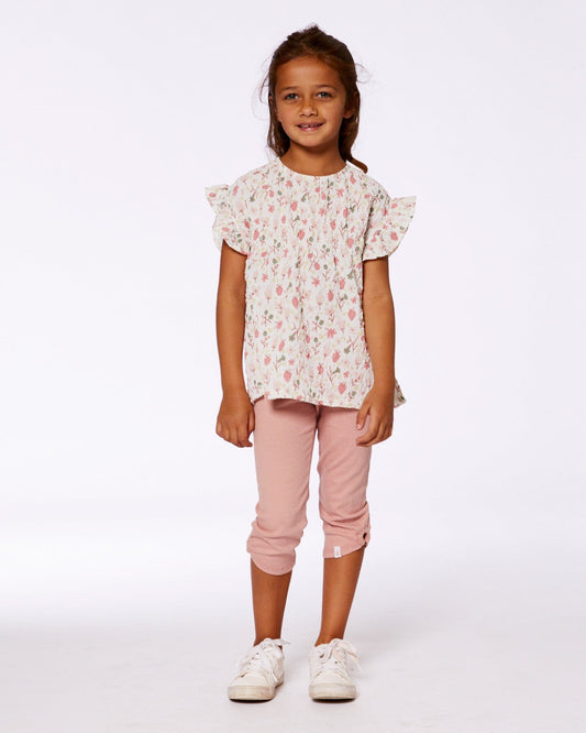 Crinkle Jersey Capri Legging Dark Old Pink-1