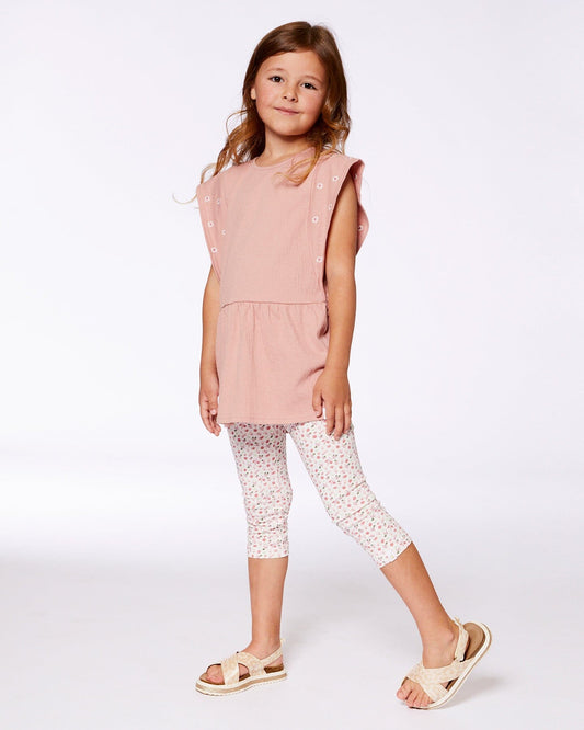 Crinkle Jersey Tunic With Embroidery Dark Old Pink-1
