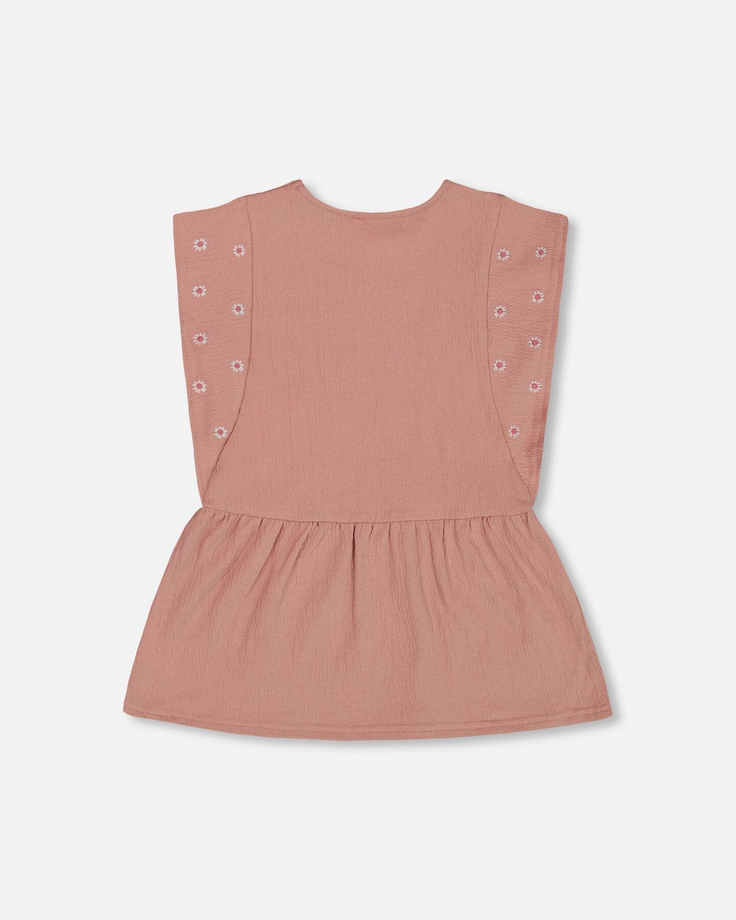 Crinkle Jersey Tunic With Embroidery Dark Old Pink-2