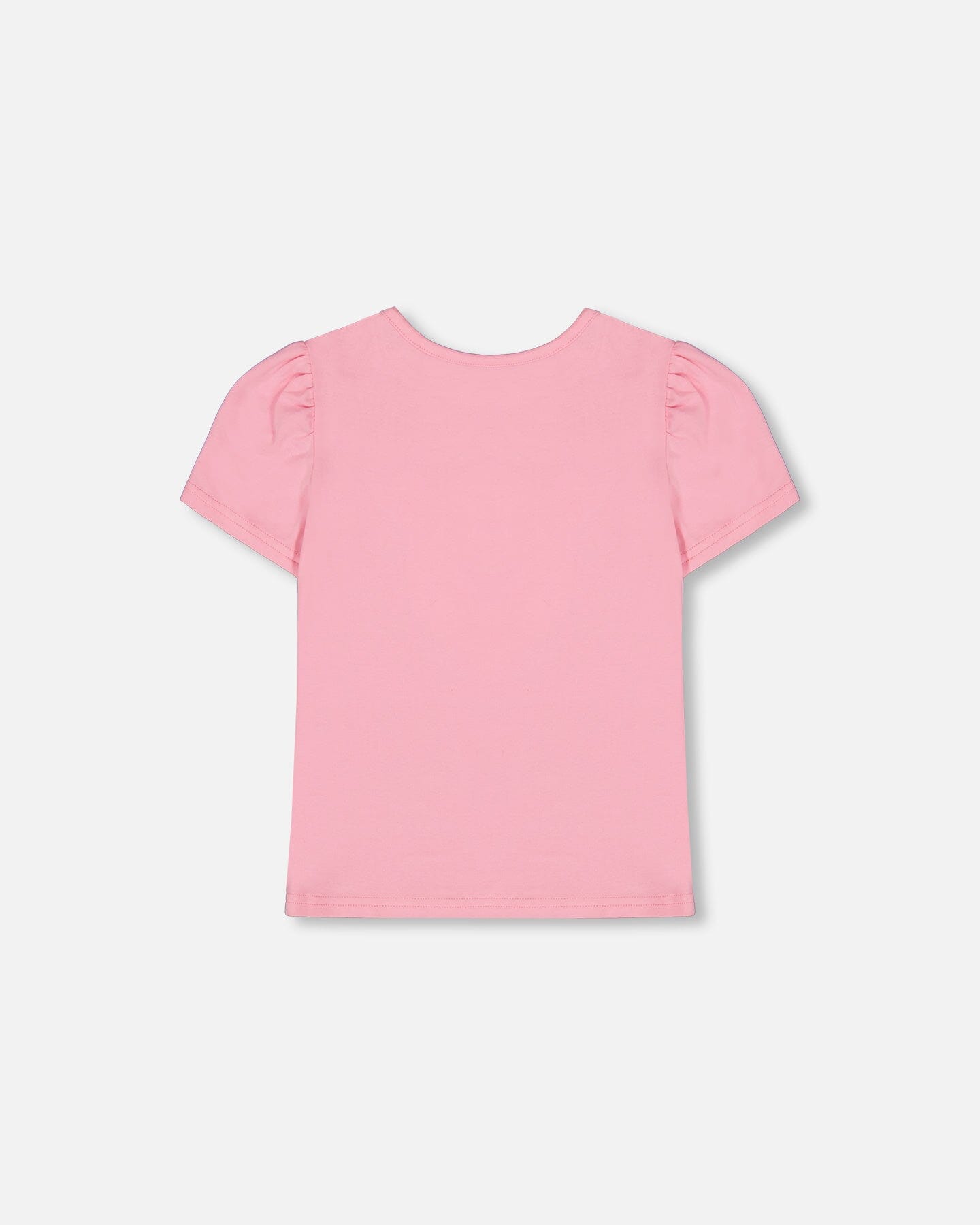 Organic Cotton Tee With Puff Sleeve Candy Pink-2