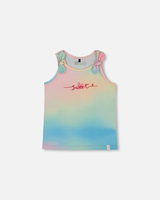 Tank Top With Knots Multicolored Tie Dye-0