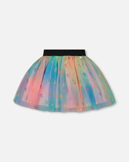 Printed Mesh Skirt Multicolored Gummies-0