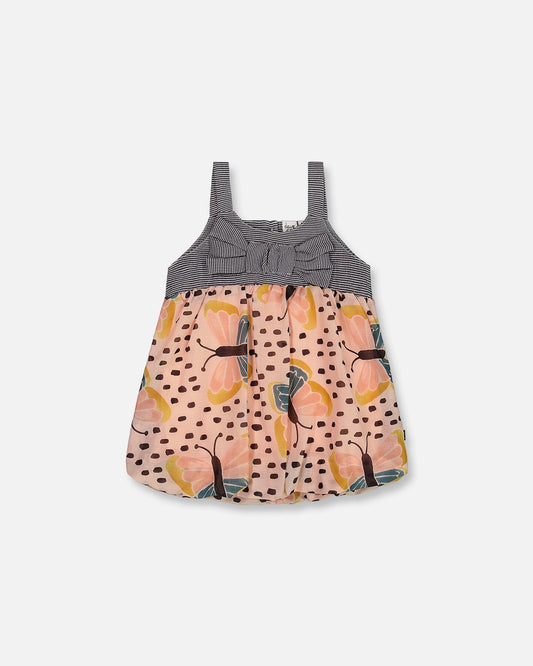 Bubble Top Black And Pink Butterflies-0