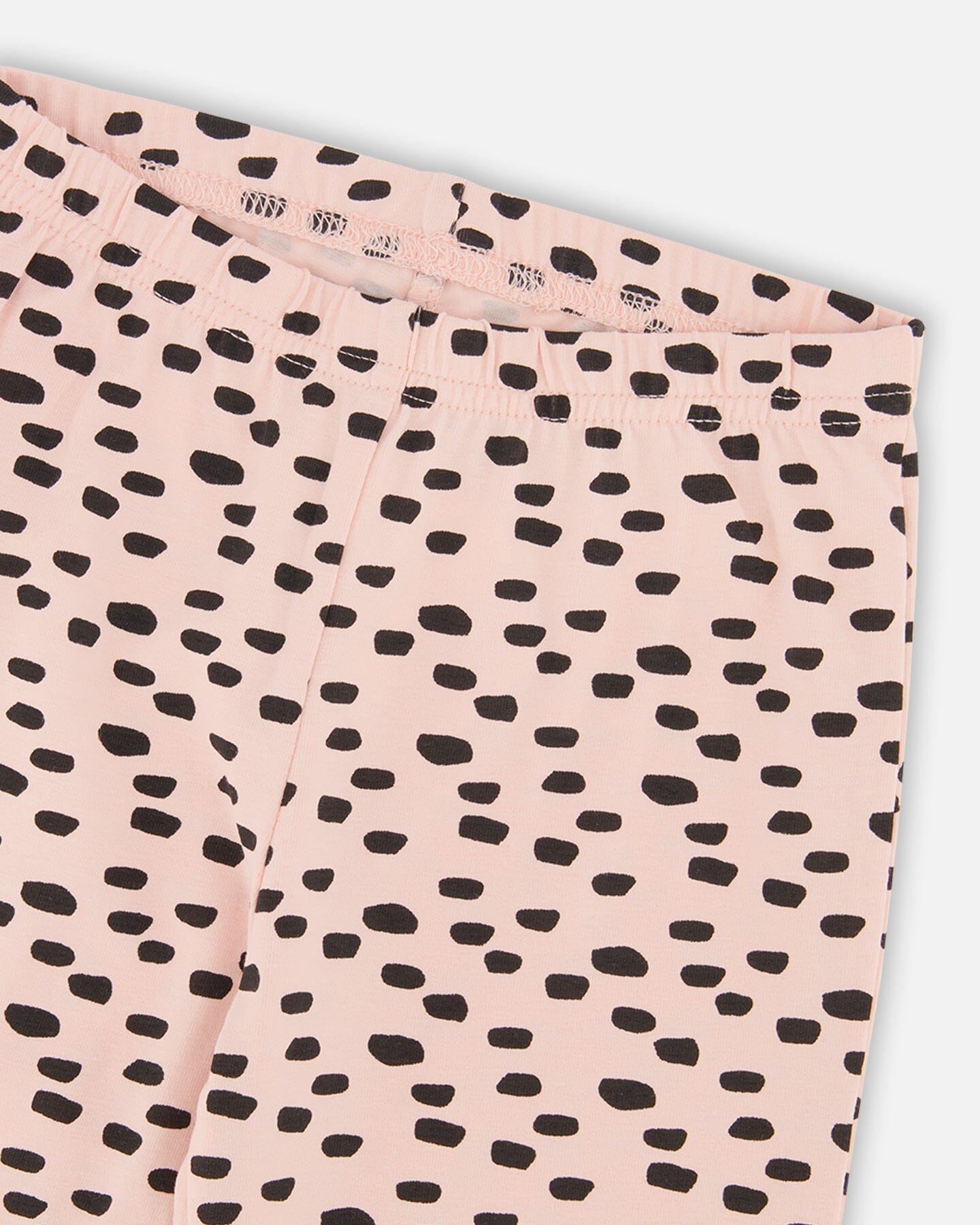 Organic Cotton Capri Legging Pink With Black Polka Dot-3