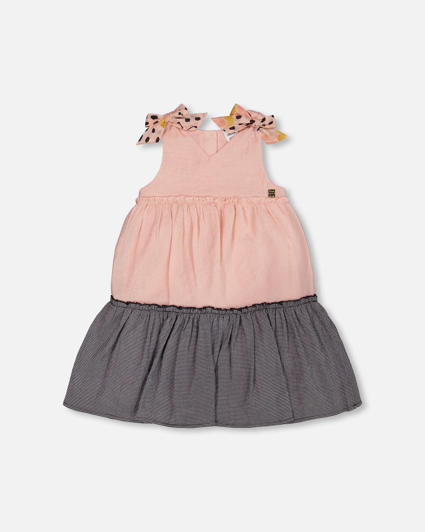 Tiered Dress With Bows Pink And Black-0