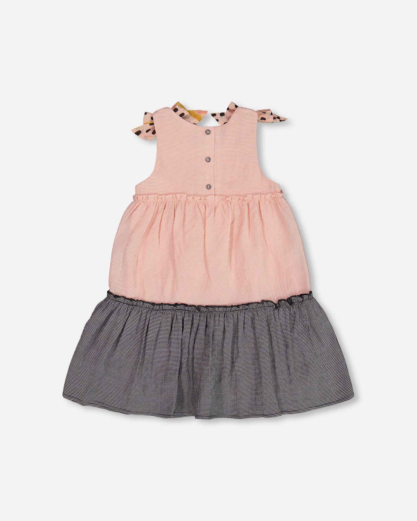 Tiered Dress With Bows Pink And Black-3