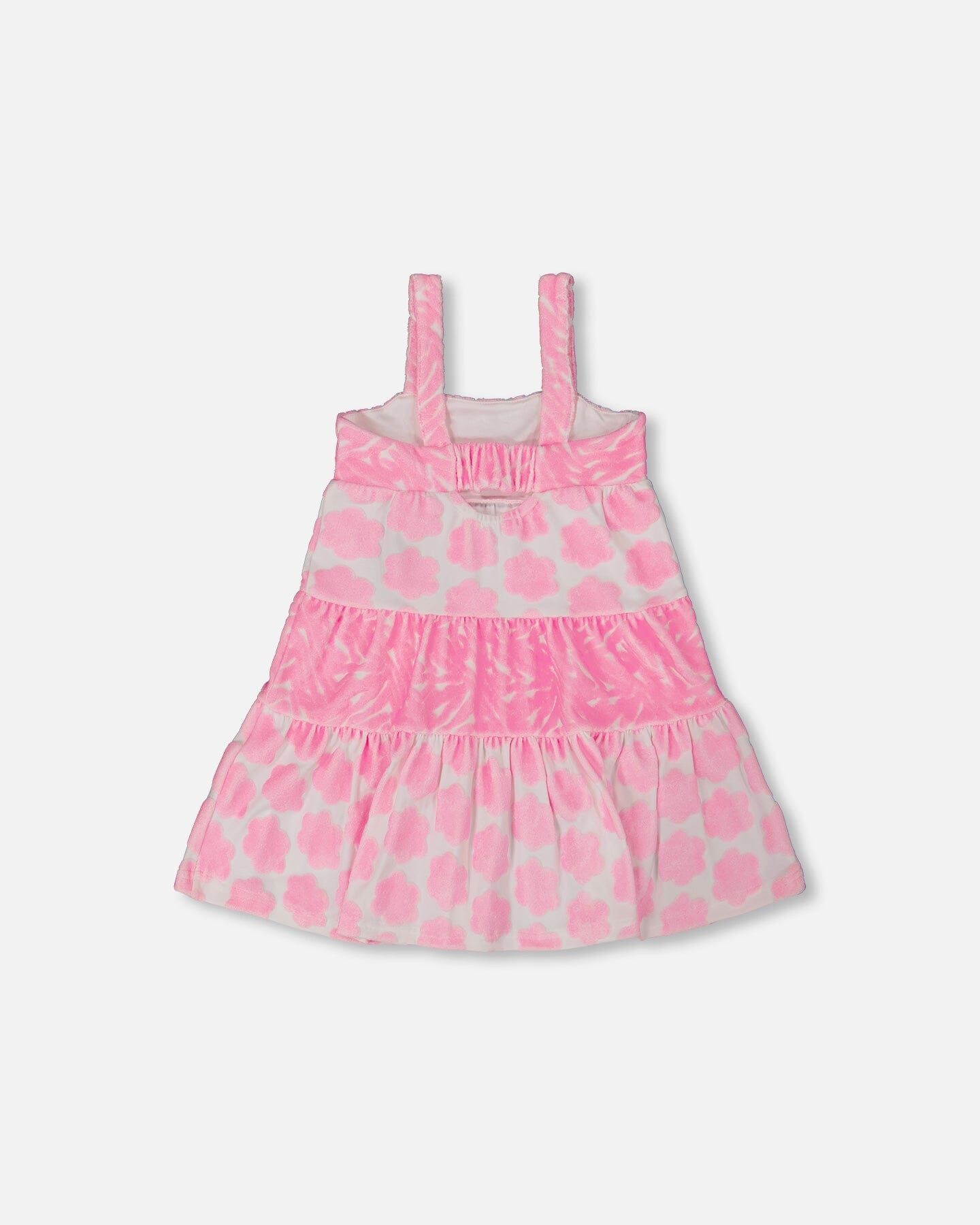Printed Terry Beach Dress Pink And White-4