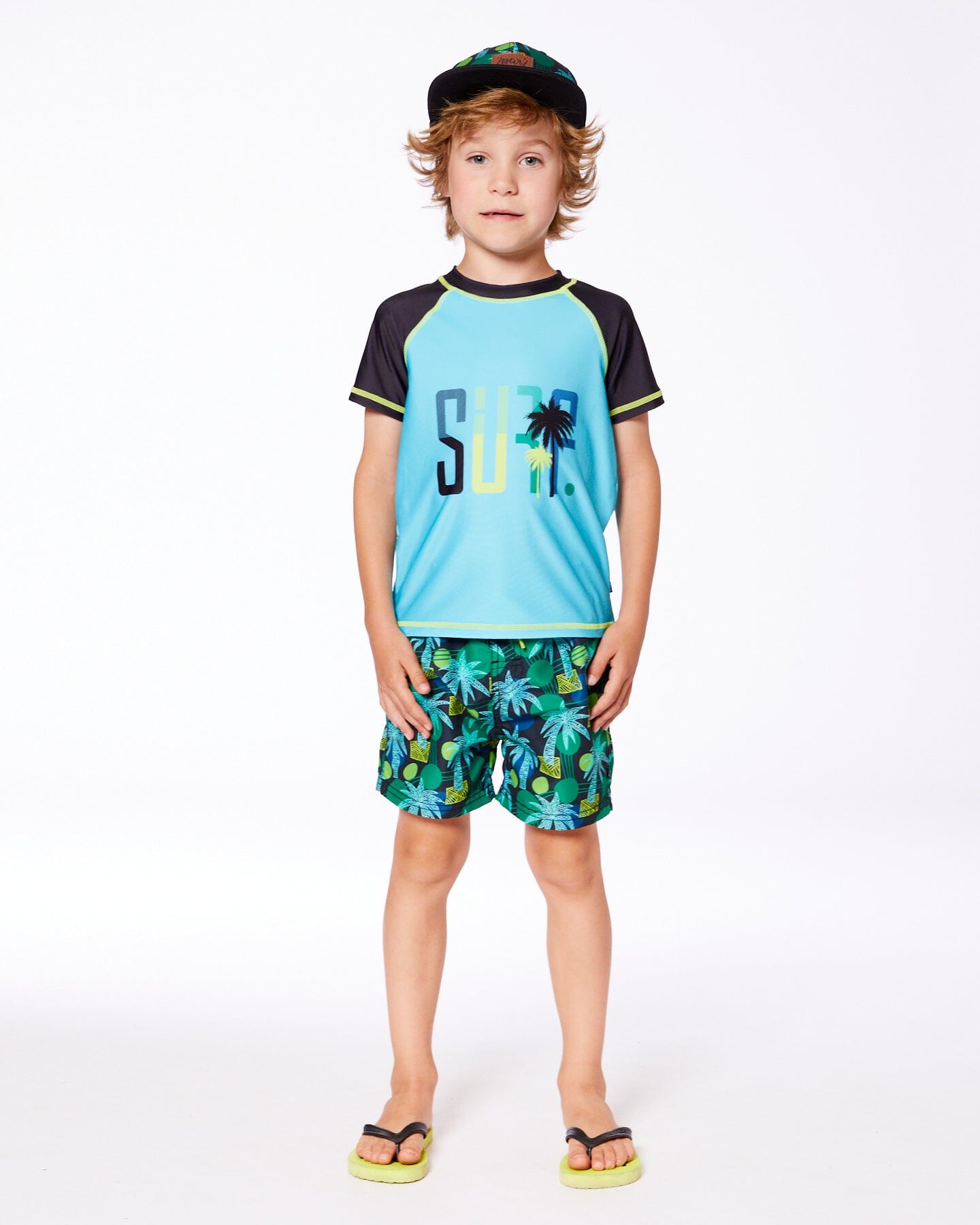 Short Sleeve Rashguard Black And Turquoise-2
